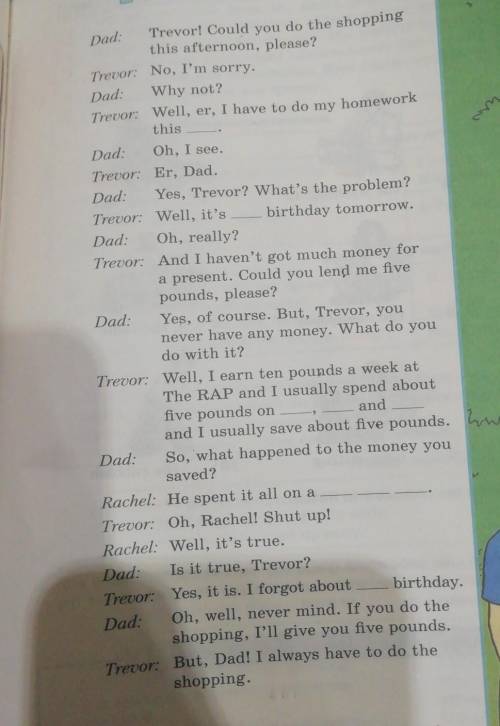 6 Read the conversation at Trevor's house once again (page 63). Find all the sentences withthe verb