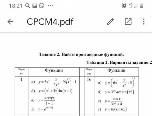 найдите производная функции