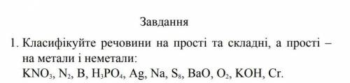 ть з хімією, поділіть на митали і не митали ​