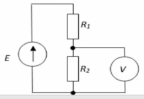 Дано: E=100 В, R1=20 Ом, R2=30 Ом. Показание вольтметра равно: С решением.