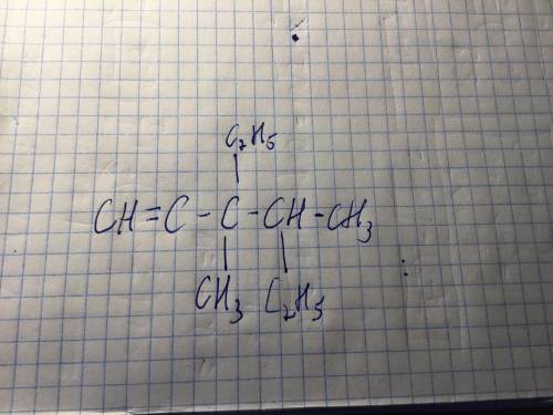 Дайте назву речовини за формулою C2H5 |CH=C-C-CH-CH3 | | CH3. C2H5