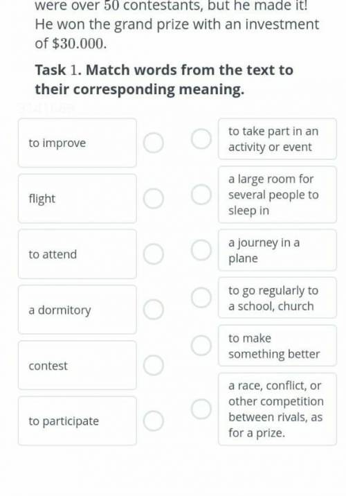 Match words from the text to their corresponding meaning​