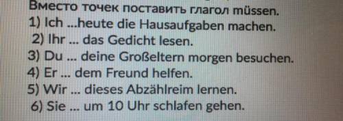 Вместо точек вставить глагол müssen
