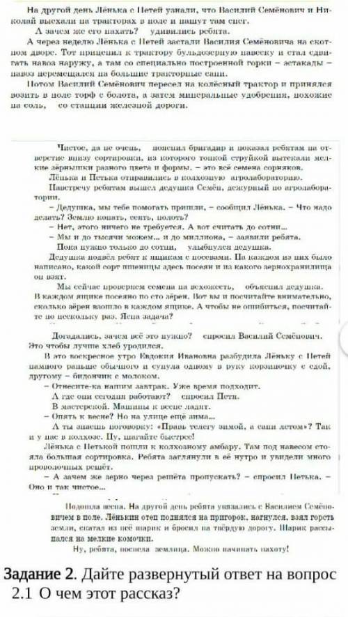 Задание 2. Дайте развернутый ответ на вопрос 2.1 О чем этот рассказ? ​