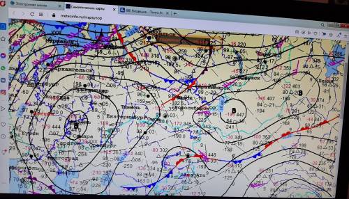 по синоптической карте определить, какая погода будет в Оренбурге и Красноярске в ближайшее время