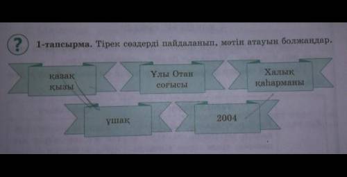 Тірек сөздерді пайдаланып, мәтін атауын болжаңдар. ​​