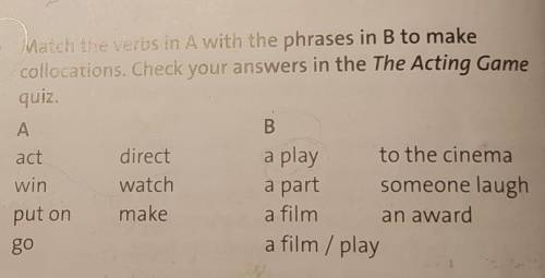 4. Match the verbs en A with the phrases in B to make collocations. Check your answers in the The Ac