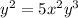 y^{2} = 5x^{2} y^{3}