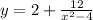 y=2+\frac{12}{x^{2}-4}