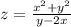 z =\frac{x^{2}+y^{2} }{y-2x}