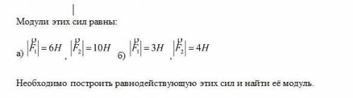 Необходимо построить равнодействующую этих сил и найти её модуль.