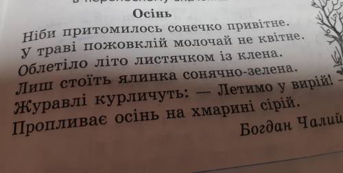 Знайди слова ужиті в переносному значенні.