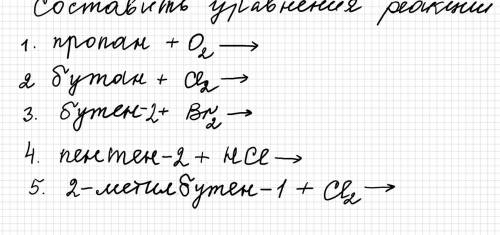 составить уравнение реакции