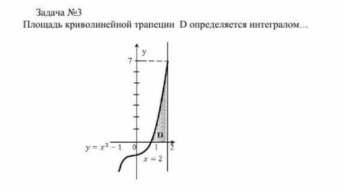 Площадь криволинейной трапеции D определяется интегралом…