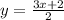 y = \frac{3x + 2}{2}