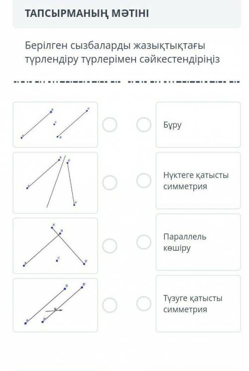 Сопоставьте представленные рисунки с видами трансформации на плоскости​