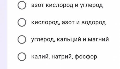 Из перечисленных химических элементов относятся к группе, объединяющей элементы, содержащиеся в клет