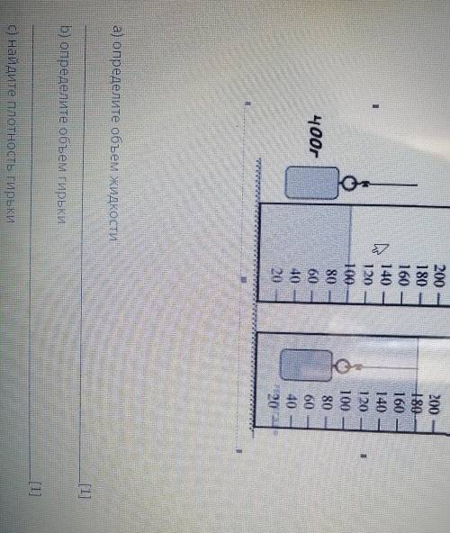 На рисунке показана гирька, помещенная в мензурку с водой. Масса гирьки указана на рисунке