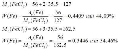 Вычислите массовую долю железа в соединении ￼￼￼FeCl2