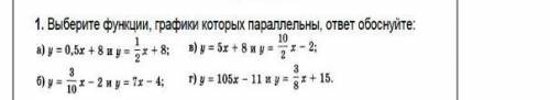 Выберите функции ,графики которые параллельны ответ обоснуйте​