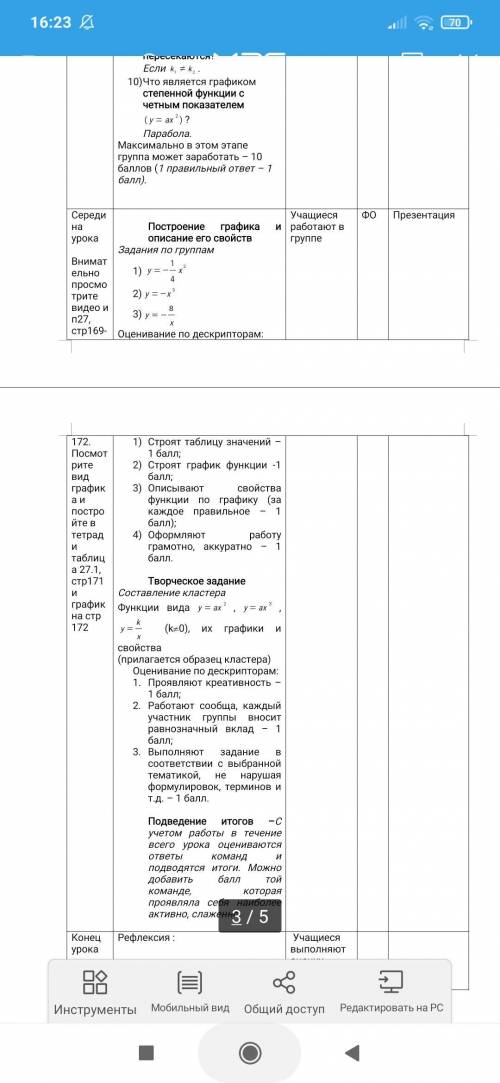 Задания по группам 1) y=-1/4x² 2)y=-x³