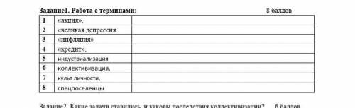 сор по Всемирной Истории Работа с терминами: