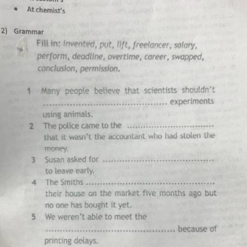 2) Grammar Fill in: Invented, put, lift, freelancer, salary, perform, deadline, overtime, career, sw