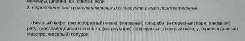 2. Определите род существительных и согласуйте с ними прилагательные (Вкусный) кофе, (разнообразный)