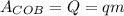 A_{COB}=Q=qm