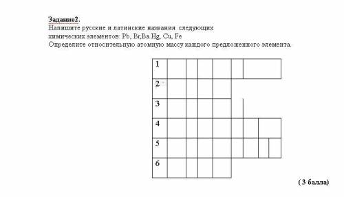 Напишите русские и латинские названия следующих химических элементов: Pb, Br,Ba.Hg, Cu, Fe Определит