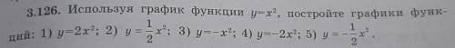 3.126. Используя график функции y=x², постройте графики функций ​