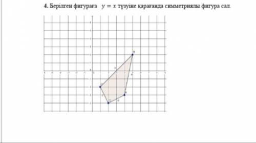 Нарисуйте на данной фигуре симметричную фигуру относительно прямой y = x