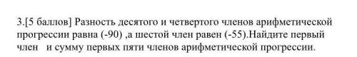 Разностью десятого и четвертого членов арифметической прогрессии равна (-90), а шестой член равен (-