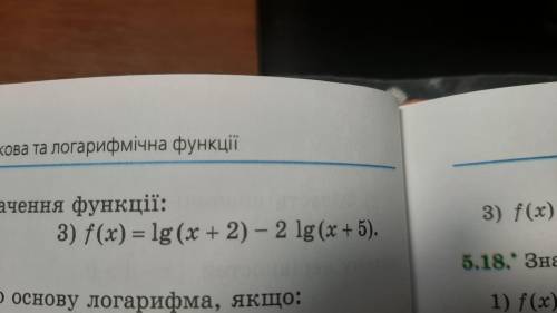 Знайти область визначення логарифмічної функції