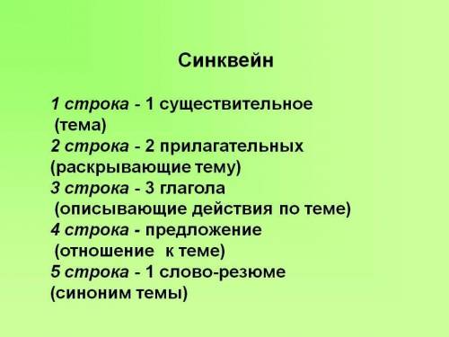 Составьте синквейн к слову издление максимум 5 строчек