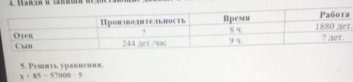 отец неизвестно производительность неизвестно время 8ч работа 1880 деталей сын производительность 24