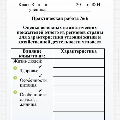 ￼￼￼￼￼￼Практическая работа 6 по географии 8 класс