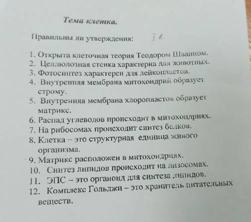 Надо выполнить работу по биологии тема клетка.