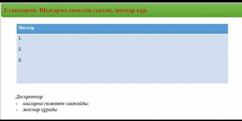 Тез жоспар керек Атымай Жомарт әнгімесінен ​