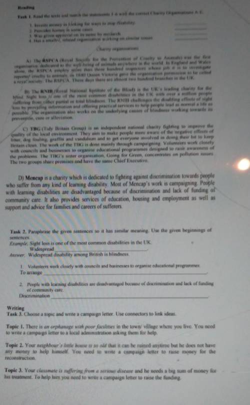 Task 3. Choose a topic and write a campaign letter Use connectors to link des Topke 1. There is an o