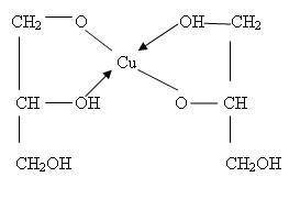 Что означают стрелочки в глицерате меди 2 ?Можно подробно.