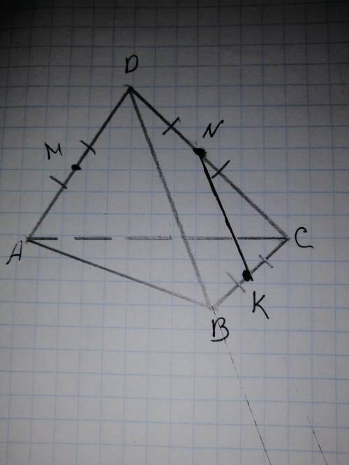 Постройте сечение MNK (K и N соединил уже)