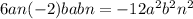 6an(-2)babn=-12a^{2} b^{2} n^{2}