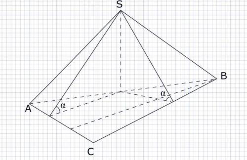 Основой пирамиды является равносторонний треугольник со стороной 4. Одна из боковых граней перпендик