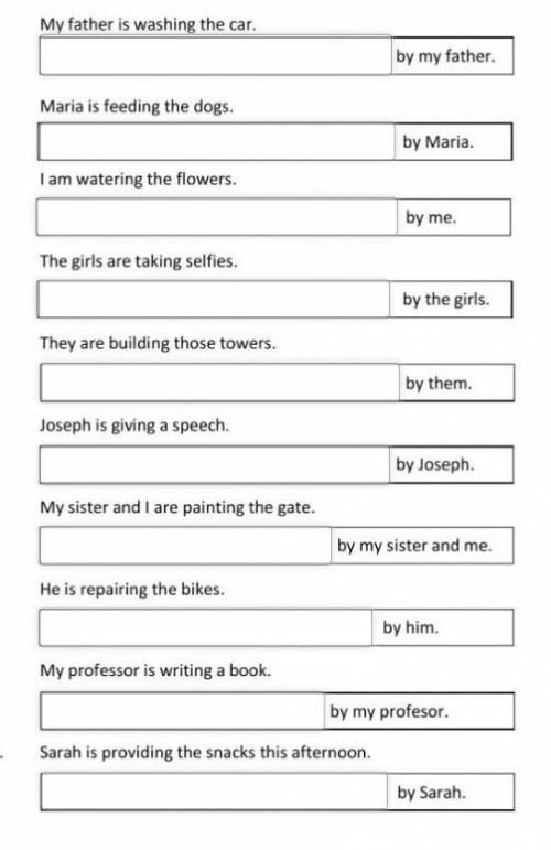 REWRITE THE SENTENCES IN in PASSIVE VOICE . ​