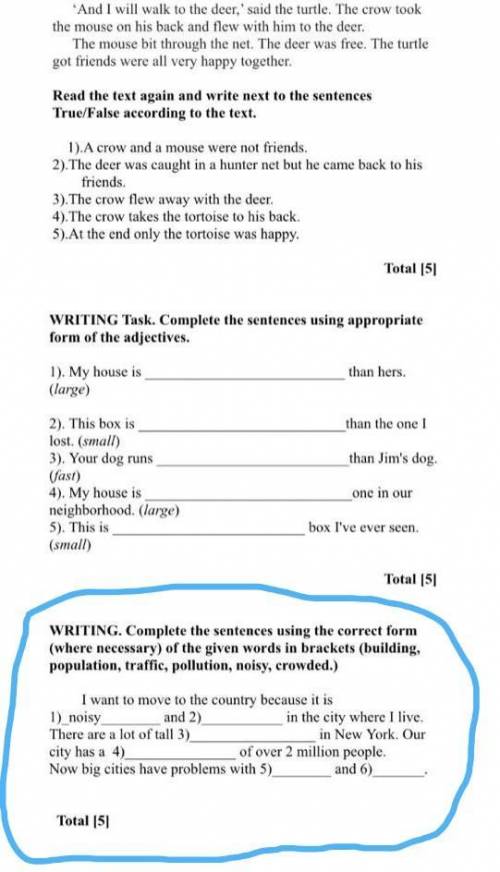 WRITING. Complete the sentences using the correct form (where necessary) of the given words in brack