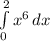 \int\limits^2_0 {x^{6} } \, dx