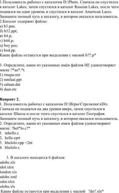 Решите информатику вариант,