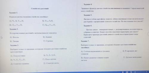 Семейства растений. Тест по биологии. ПРОДОЛЖЕНИЕ К 7-му ЗАДАНИЮ: д)В околоцветнике 6 листочков чаш