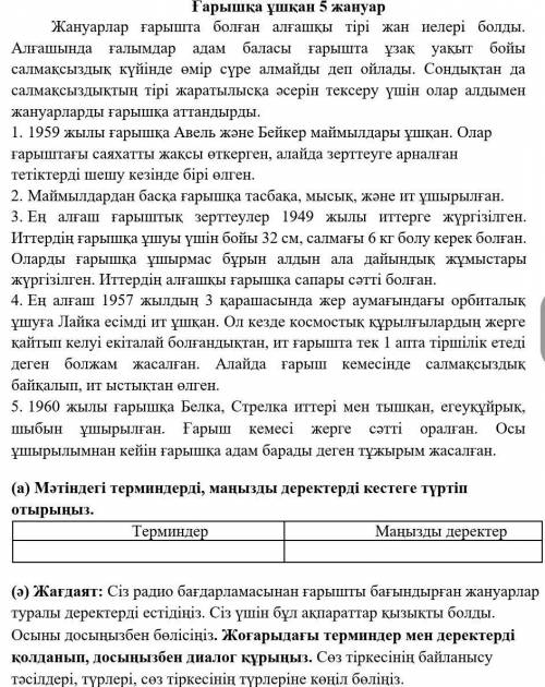 Диолог на тему жывотные в космосе по сор время до 10.55 даю 30.